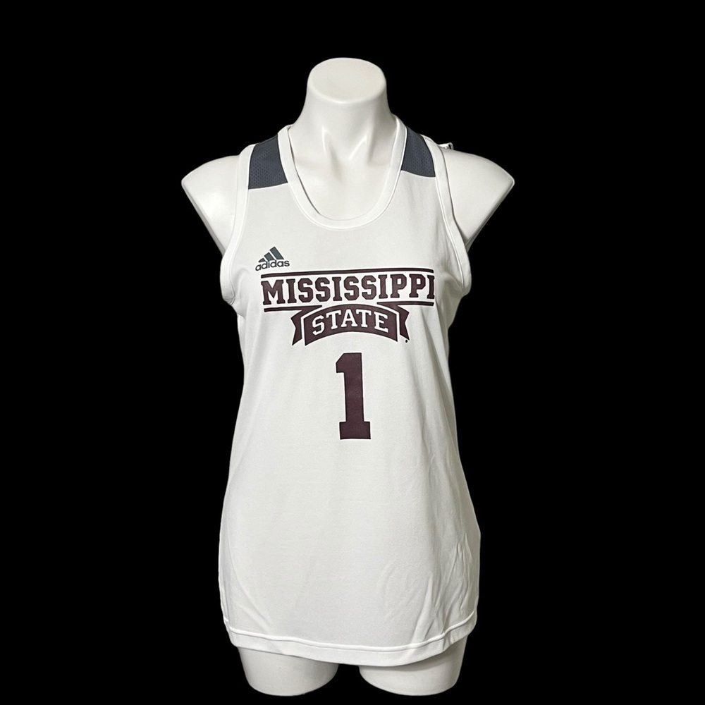 Adidas Mississippi State Basketball Jersey Tank Size Small White/Maroon New